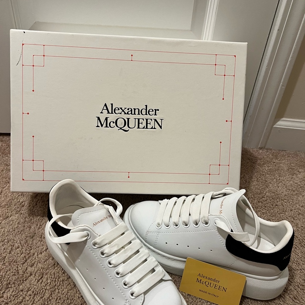 Alexander McQueen White Sneakers with Black Detail
